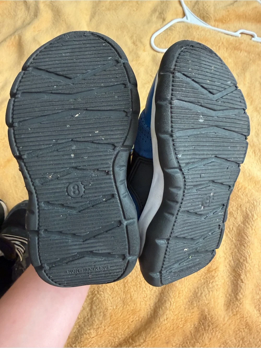 2 pairs of toddler boy tennis shoes - blue and black toddler size 8